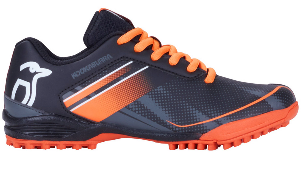Kookaburra Neon Junior Hockey Shoes 6R2232 BLACK ORANGE Hockey Shoes Kookaburra