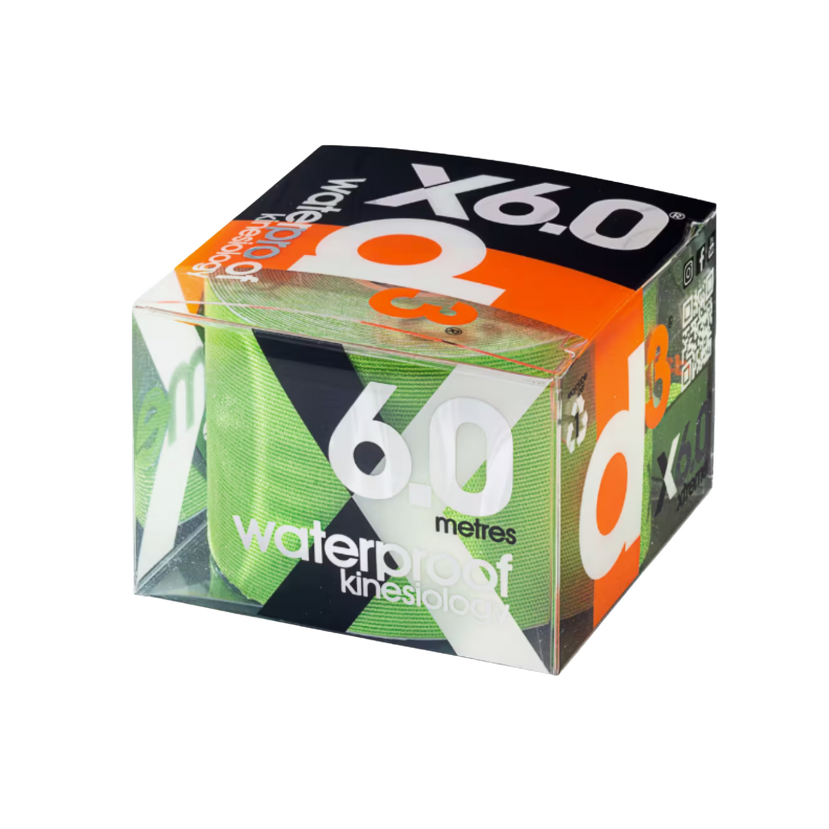 D3 X6.0 Xtreme Kinesiology Tape (Lime) Green 50mm x 6m Training Aids D3