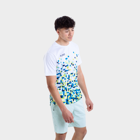 Aixo Pixel Mens T Shirt White
