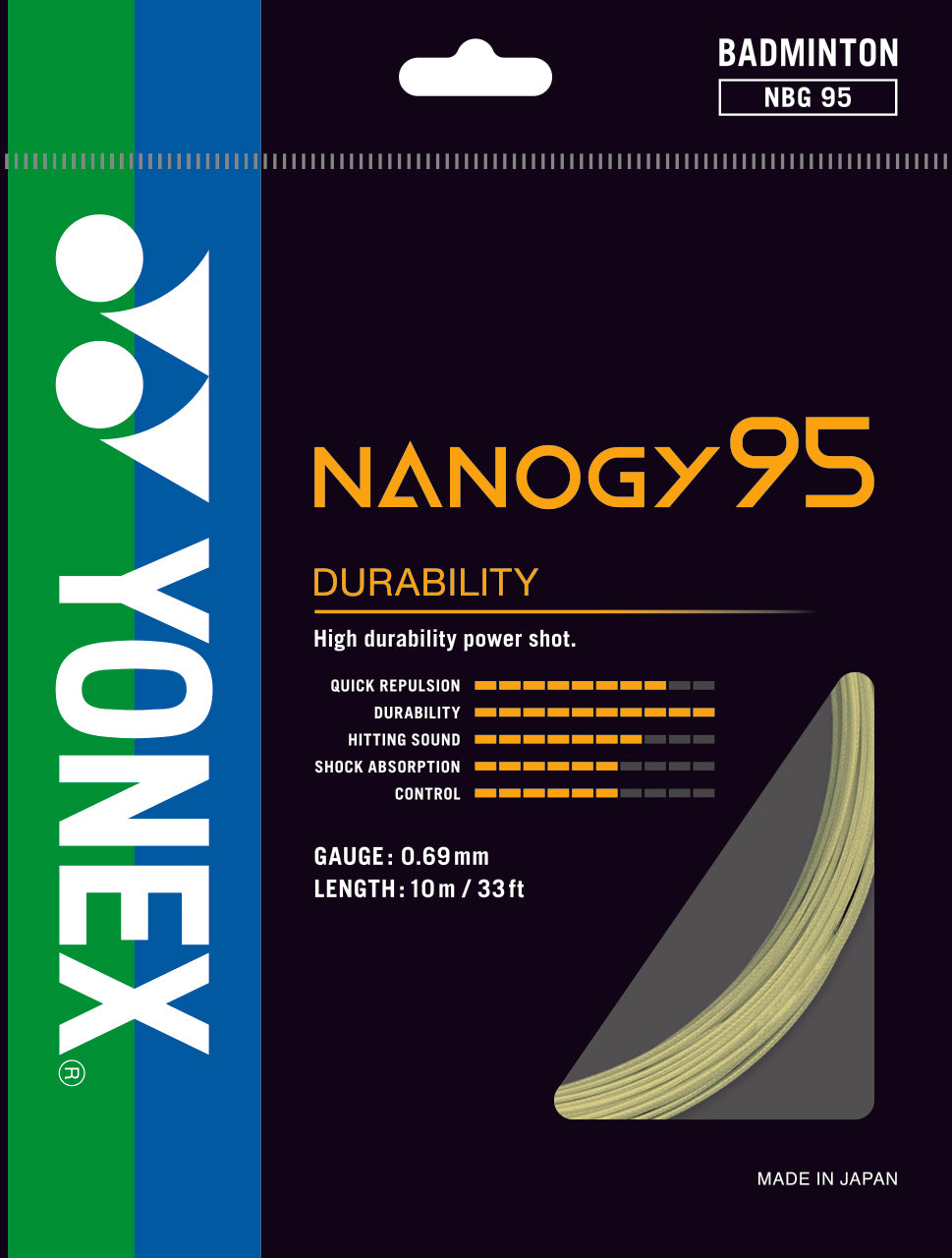 Yonex Nanogy 95 弦（10m 组）金色