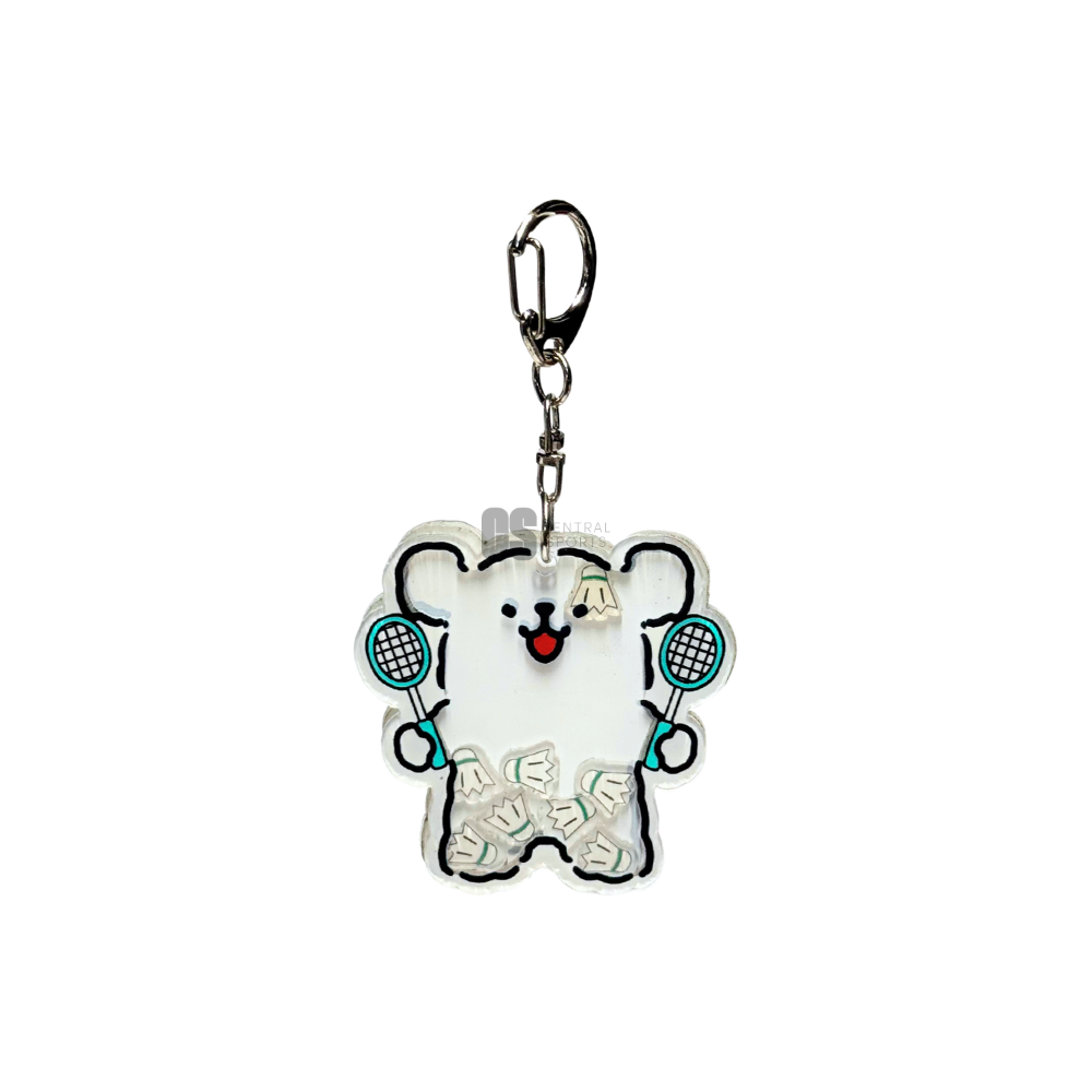 Dog Badminton Keyring