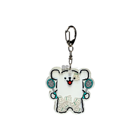 Dog Badminton Keyring