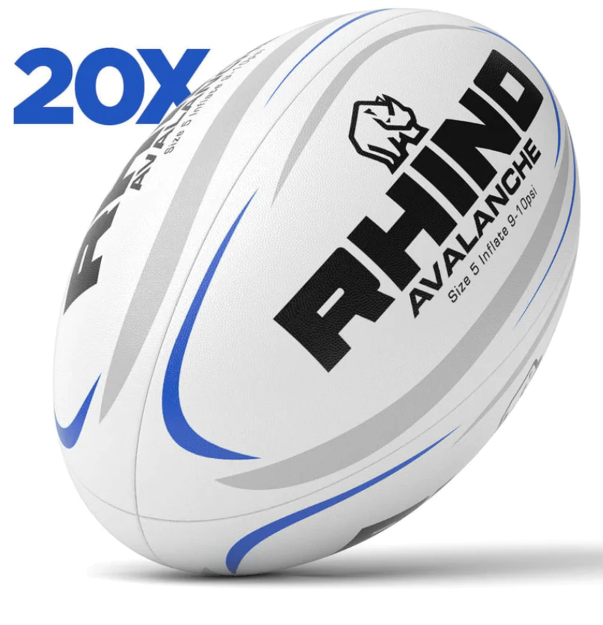 Rhino Avalanche Rugby Ball Box of 20 Rugby Ball Bundle Rhino