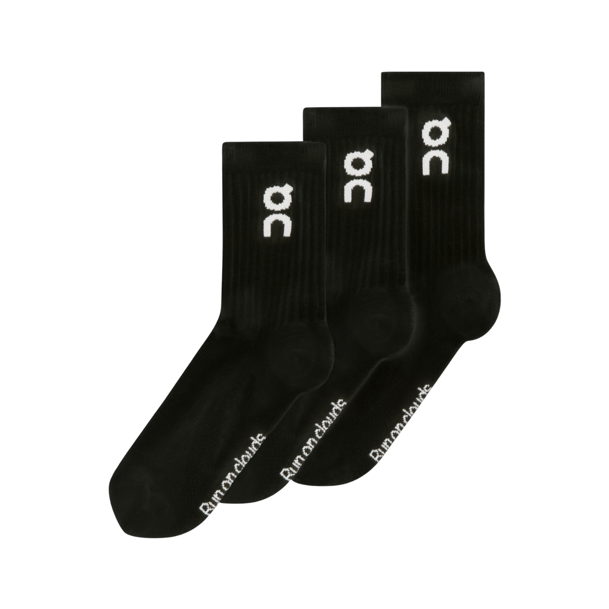 On Running Logo Sock High 3 Pack - Black Black Clothing On Running