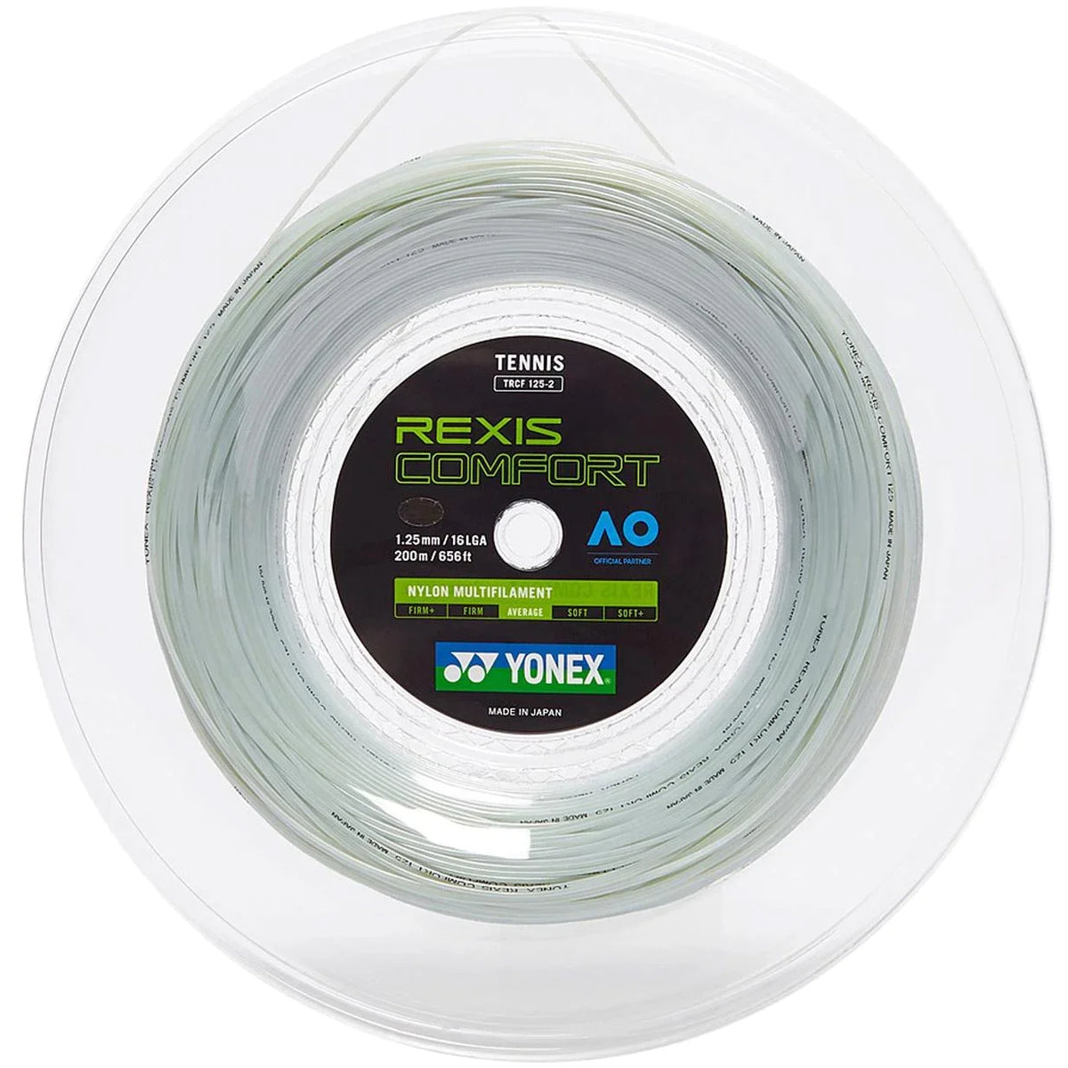 Yonex Rexis Comfort 1.25 毫米 200 米卷轴网球线冷白色