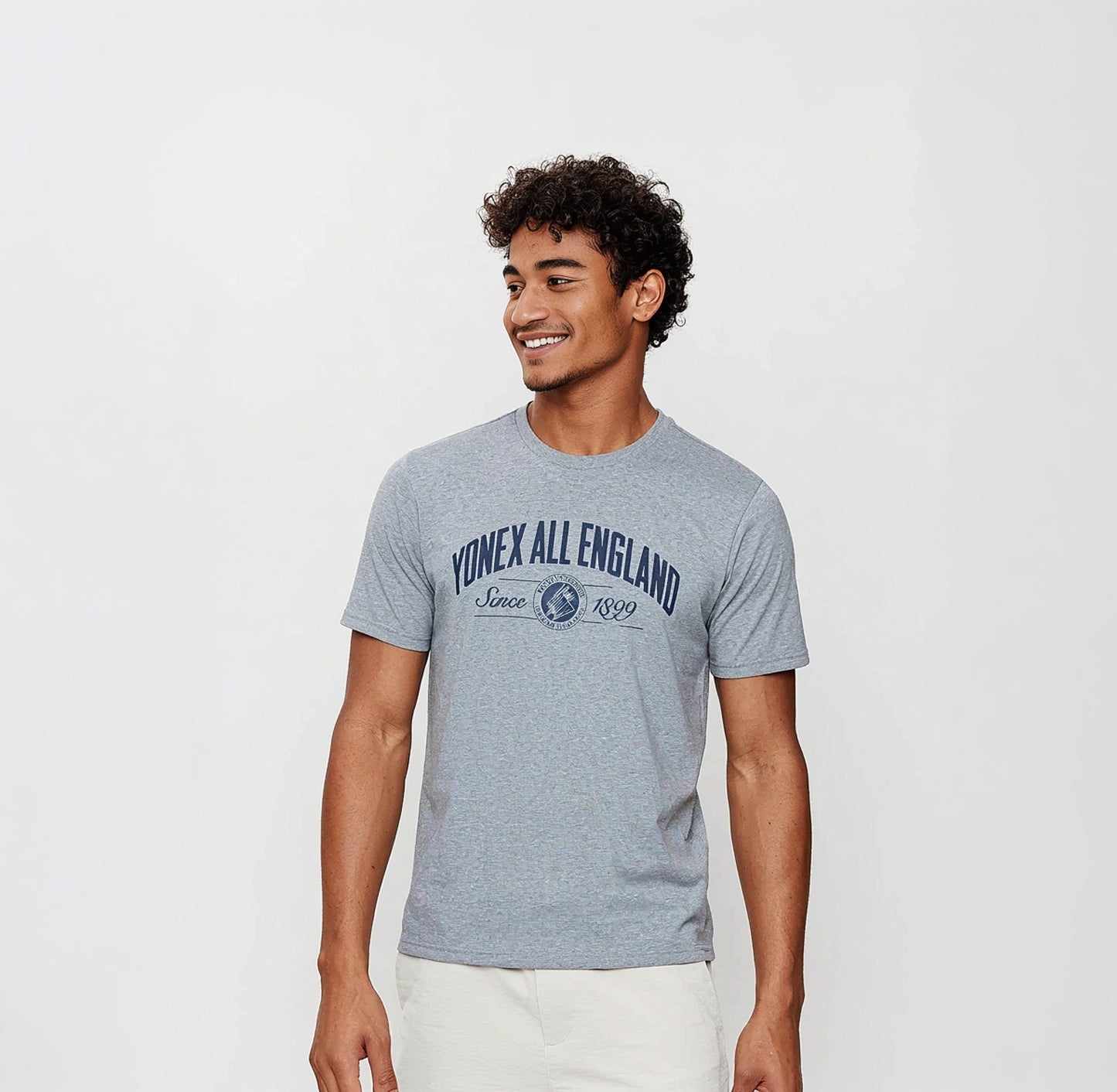 Yonex All England 1899 Crew Neck SS Top 26 - Heather Clothing Yonex