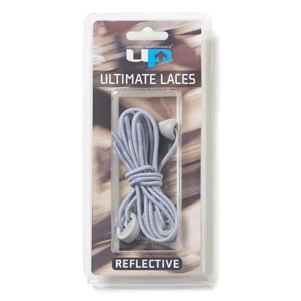 Ultimate Performance Elastic Laces - White/Silver Silver 120 cm Shoelaces Ultimate Performance