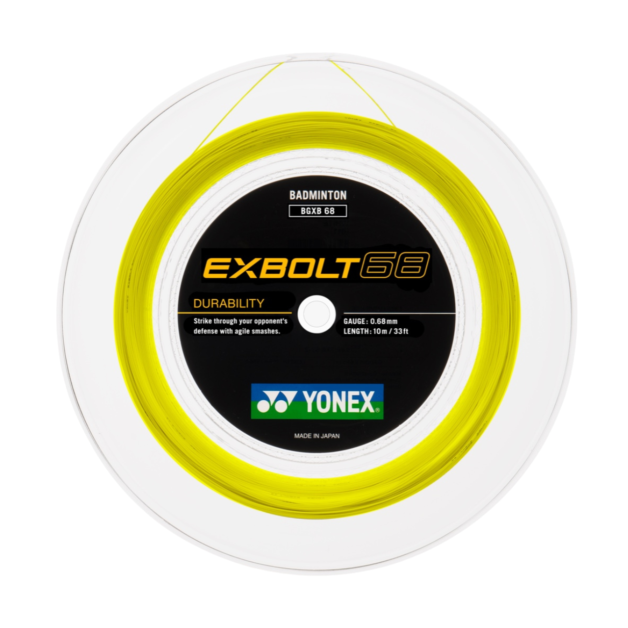 Yonex Exbolt 68 Badminton String (200m Reel) Yellow