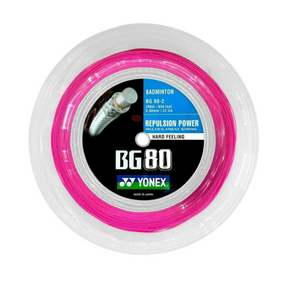 Yonex BG80 Badminton String (200m Reel) Neon Pink