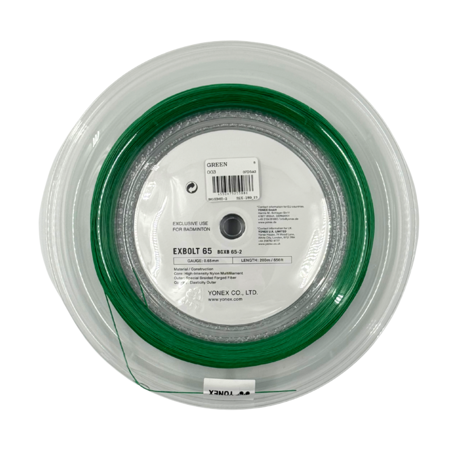 Yonex Exbolt 65 Badminton String 200m - Green Yonex Exbolt 65 Badminton String 200m - Green