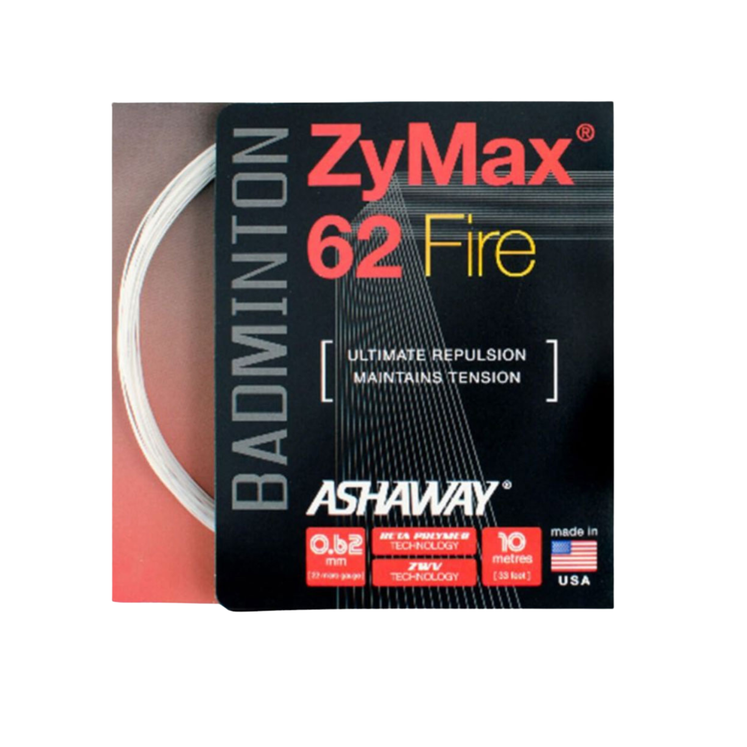 Ashaway ZyMax 62 Fire Badminton String Set - White