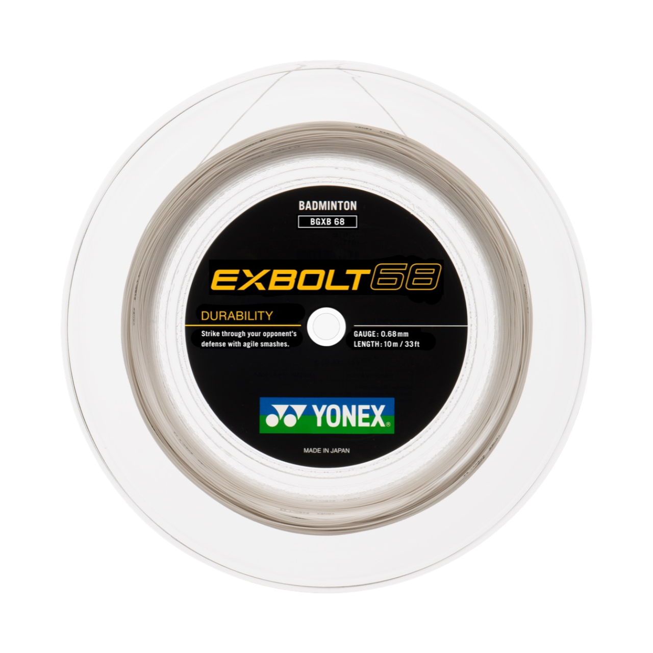 Yonex Exbolt 68 Badminton String (200m Reel) White