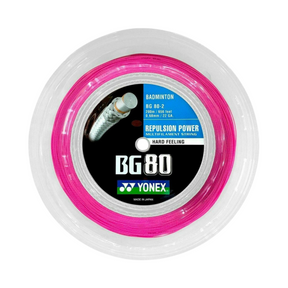 Yonex BG80 Badminton String (200m Reel) Neon Pink