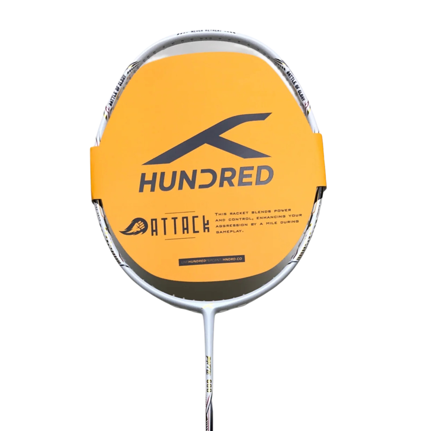 Hundred Battle 600 4U Badminton Racket - White/Verdigris/Gold