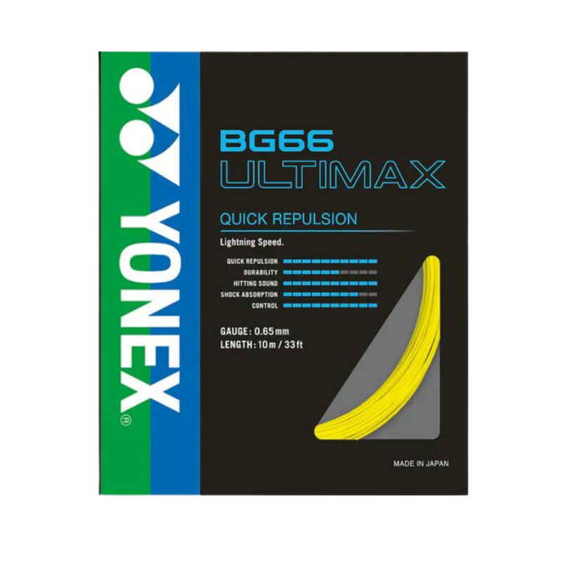 Yonex BG66 Ultimax 弦（10 米组）黄色