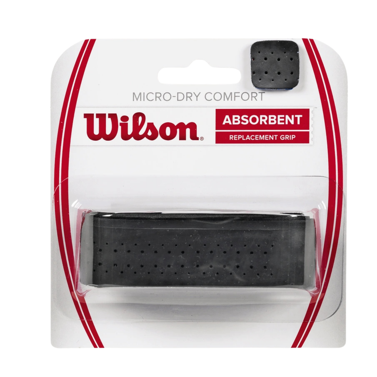 Wilson Micro-Dry Comfort (WRZ4211BK) Replacement Grip Black Black One Size Replacement Grips Wilson