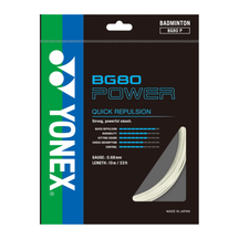 Yonex BG80 Power 0.68mm Badminton String - White White 0.68mm 10M String (Packs) Yonex