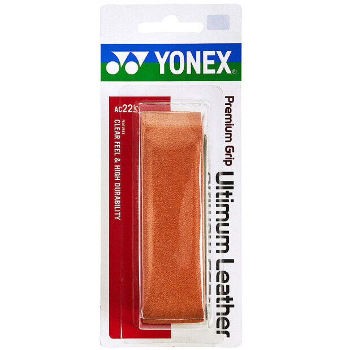 Yonex AC221 Ultimum Leather Premium Racquet Grip - Brown Brown Single Replacement Grips Yonex