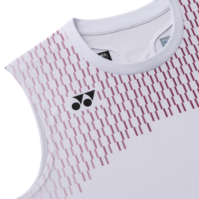 Yonex 10715EX Tournament Crew Sleeveless Top Men - White Clothing Yonex