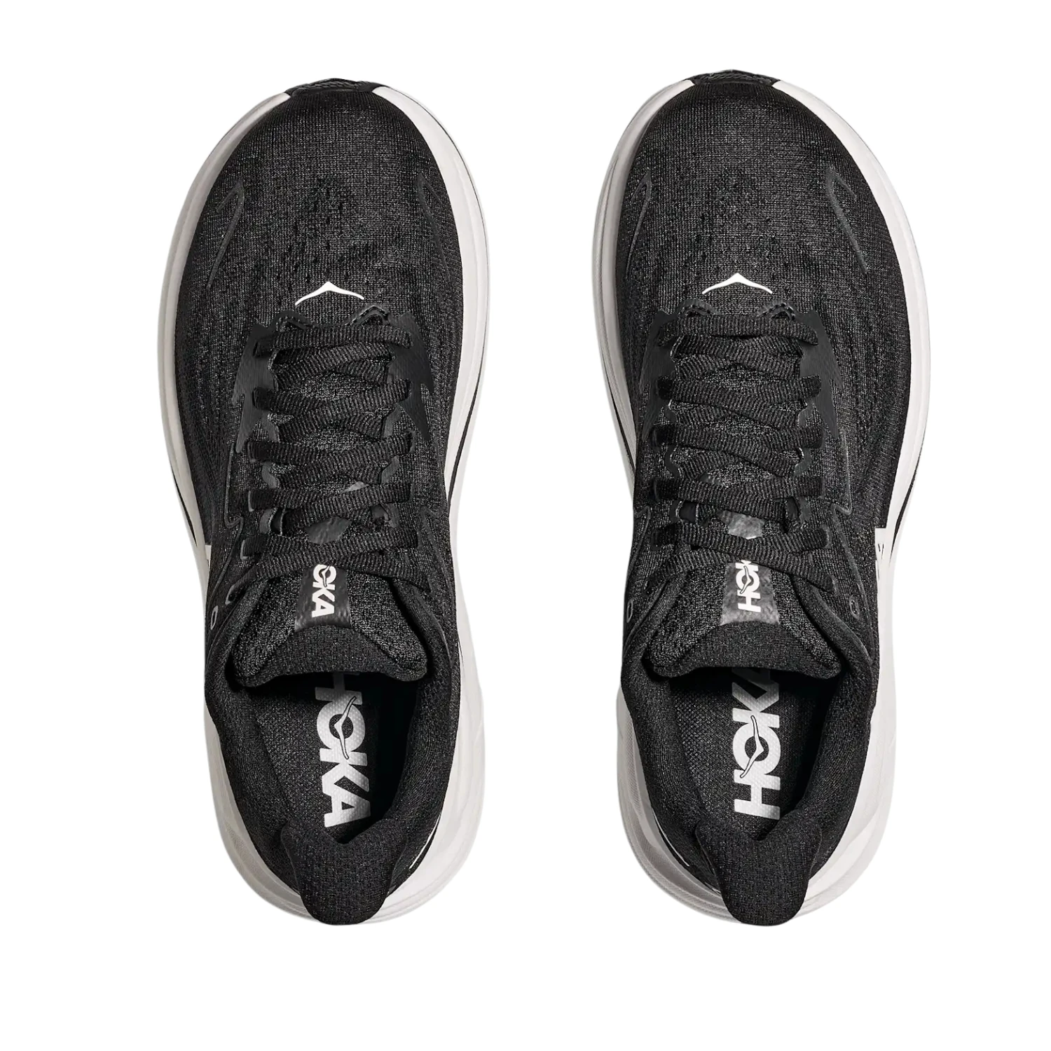 Hoka Clifton 10 Running Shoe Wide Men - Black/White Running Shoes Hoka