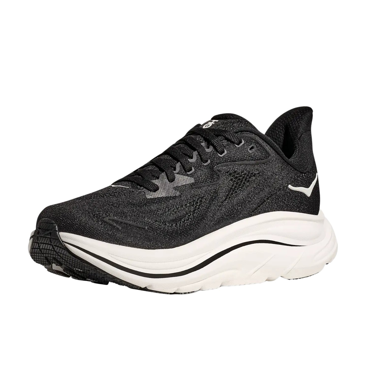 Hoka Clifton 10 Running Shoe Wide Men - Black/White Running Shoes Hoka