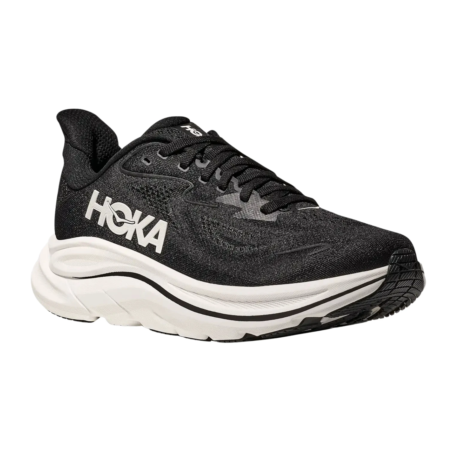 Hoka Clifton 10 Running Shoe Wide Men - Black/White Running Shoes Hoka