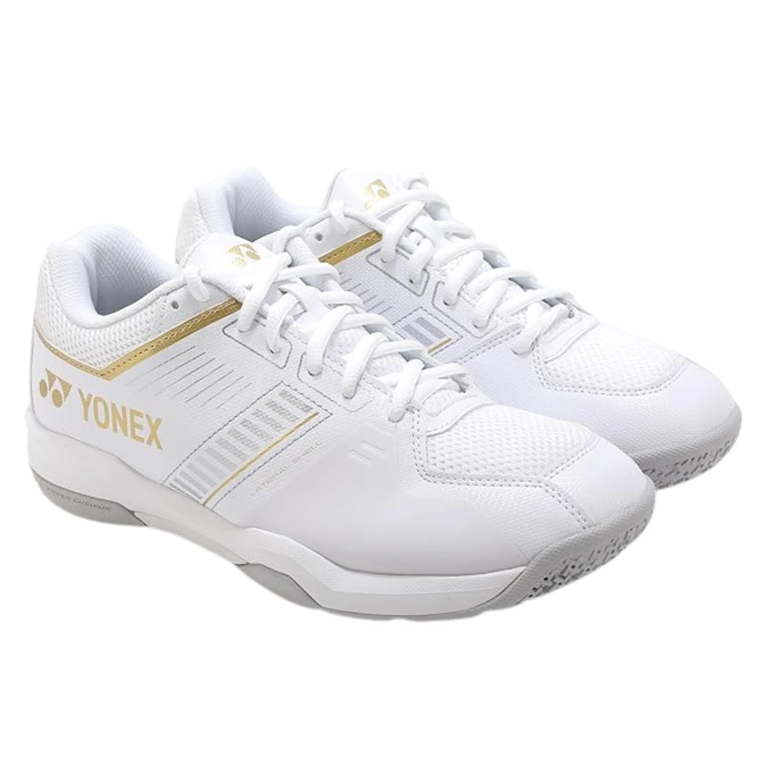 Yonex SHBSF1WEX PC Strider Flow Wide Badminton Shoes Men - White/Gold Badminton Shoes Yonex