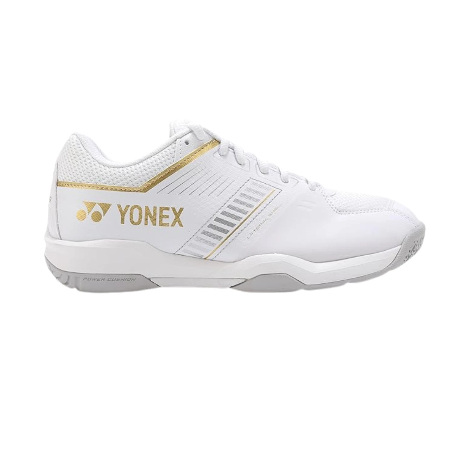 Yonex SHBSF1WEX PC Strider Flow Wide Badminton Shoes Men - White/Gold Badminton Shoes Yonex