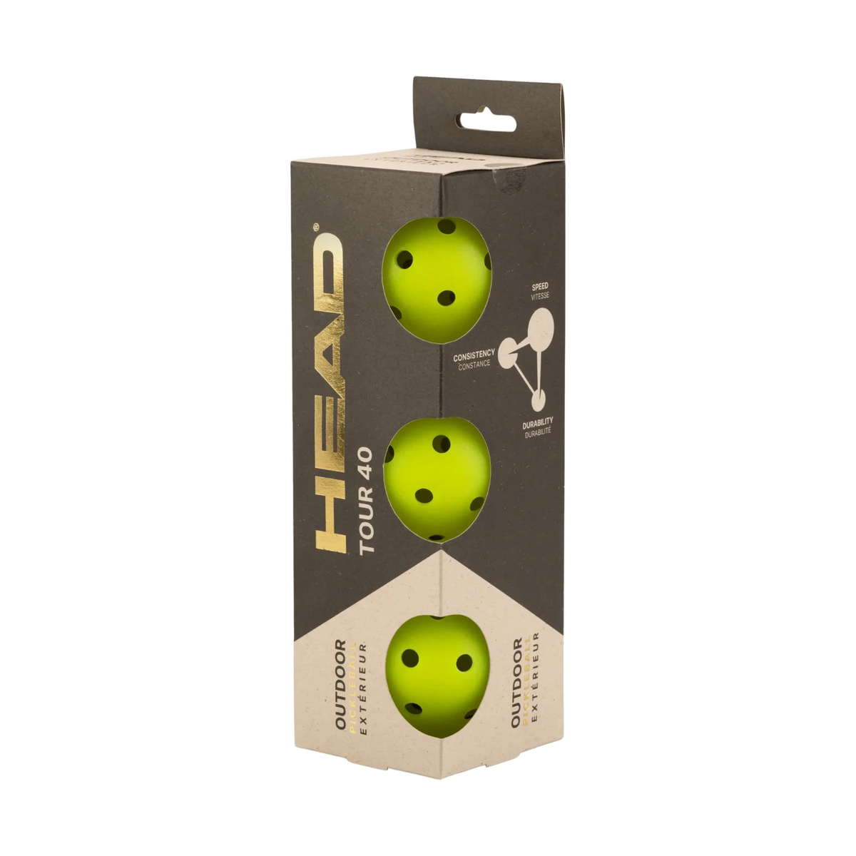 Head Tour 40 Pickleballs 3 Pcs - Yellow Yellow One Size Pickleball Head