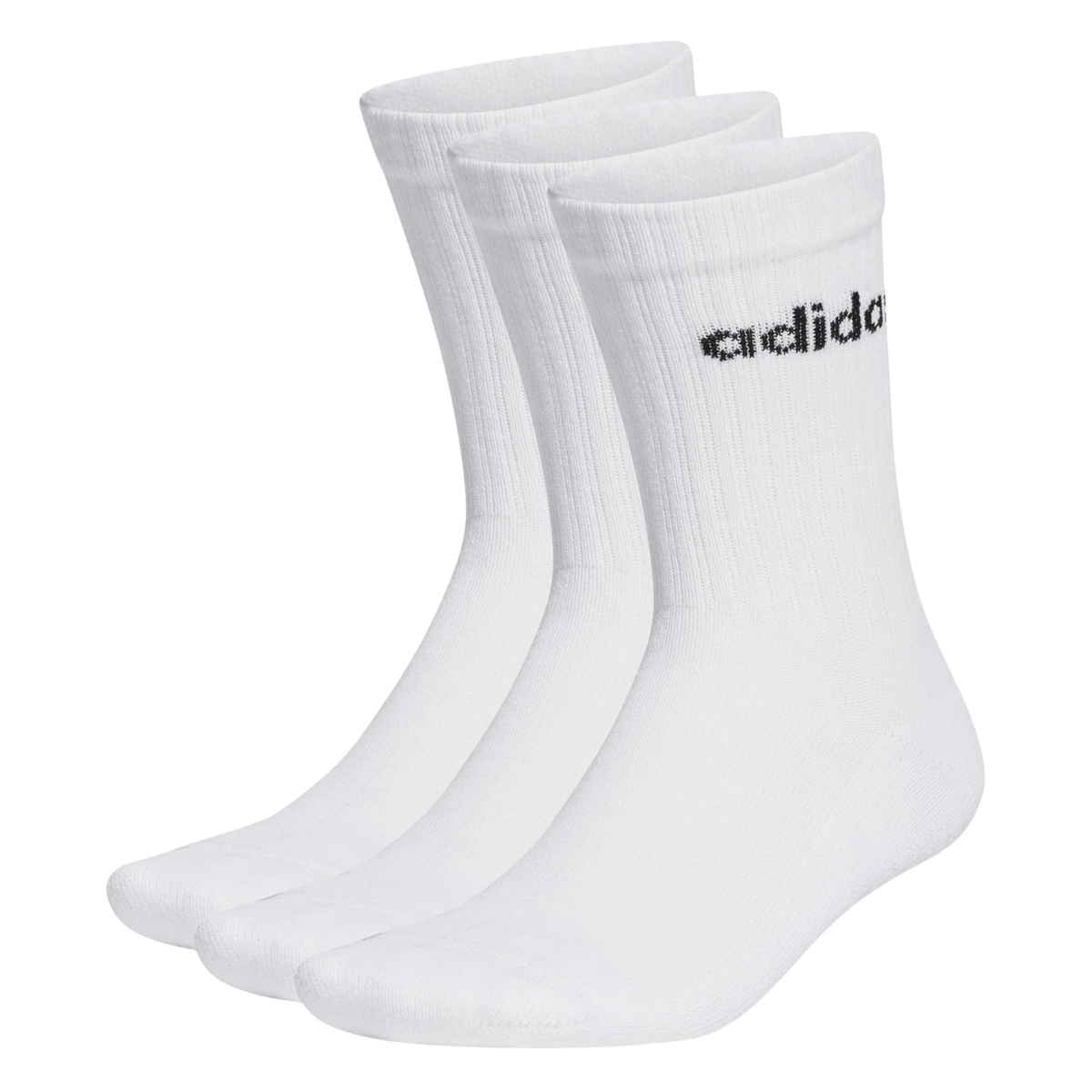 Adidas Linear Crew Cushioned Socks 3 Pack - White/Black White Black Clothing Adidas