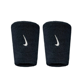 Nike Swoosh Classic Doublewide Wristbands 2 Pack - White/Black Accessories Nike
