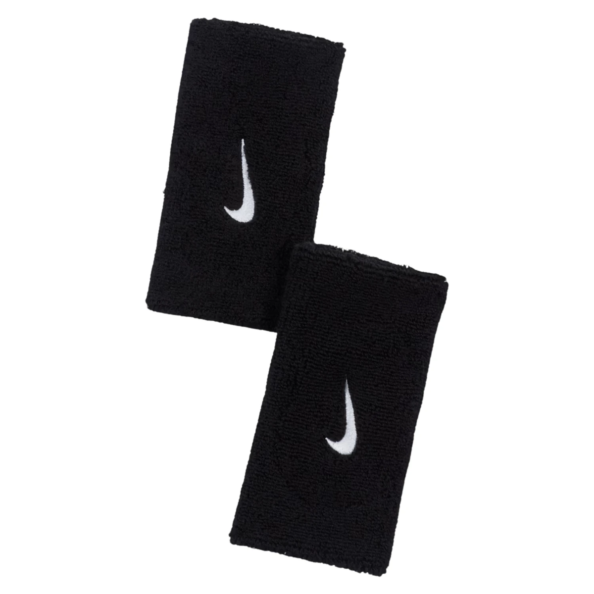Nike Swoosh Classic Doublewide Wristbands 2 Pack - White/Black Black White One Size Accessories Nike