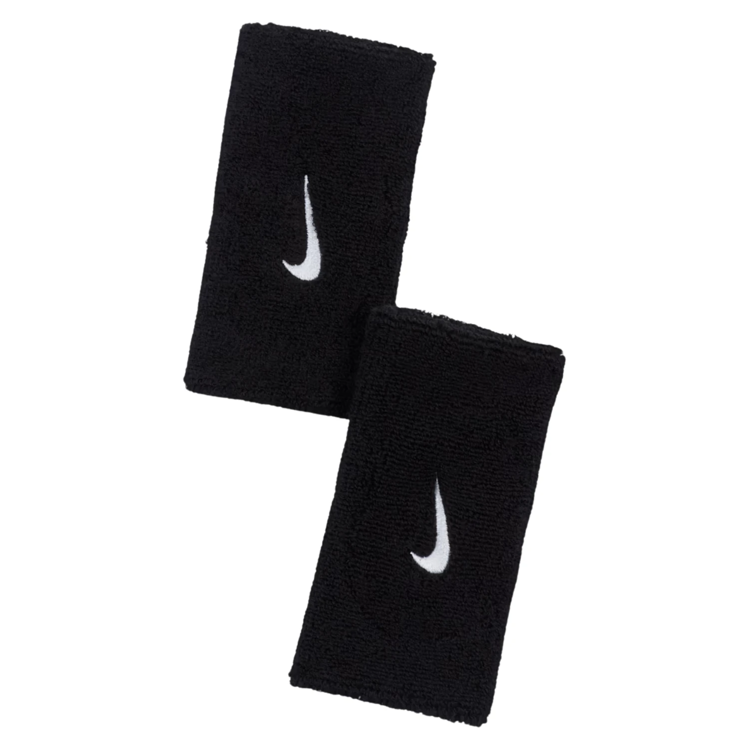 Nike Swoosh Classic Doublewide Wristbands 2 Pack - White/Black Black White One Size Accessories Nike