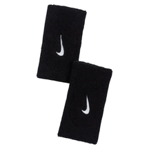 Nike Swoosh Classic Doublewide Wristbands 2 Pack - White/Black Black White One Size Accessories Nike