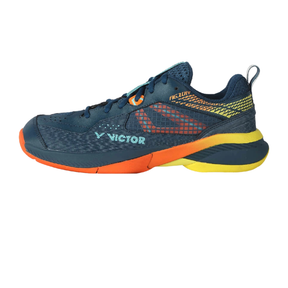 Victor A610IV B Badminton Shoes Unisex - Navy Blue/Orange/Yellow Navy Blue Orange Yellow Badminton Shoes Victor