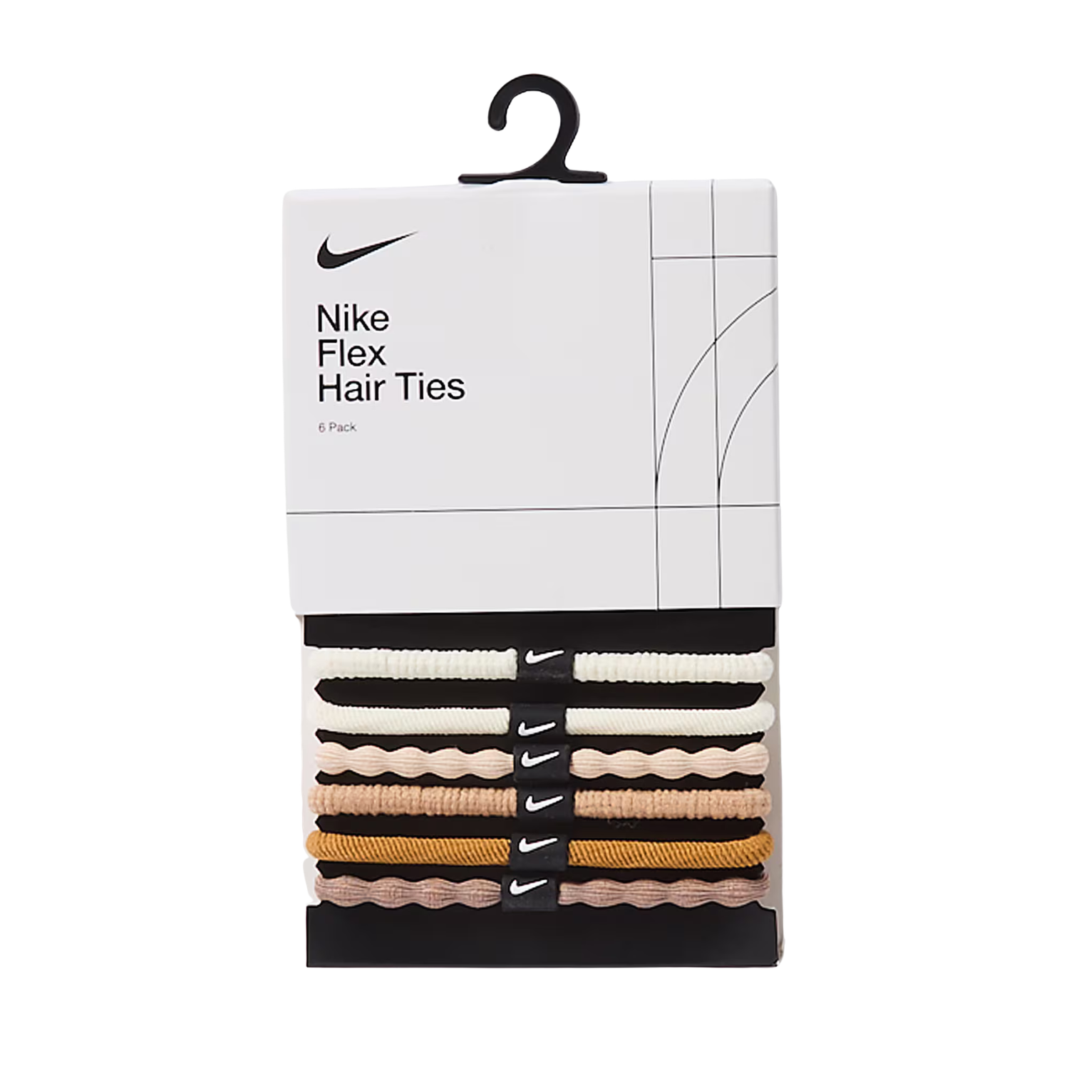Nike Flex Hair Tie 6Pk Hemp Desert Dust White One Size Accessories Nike
