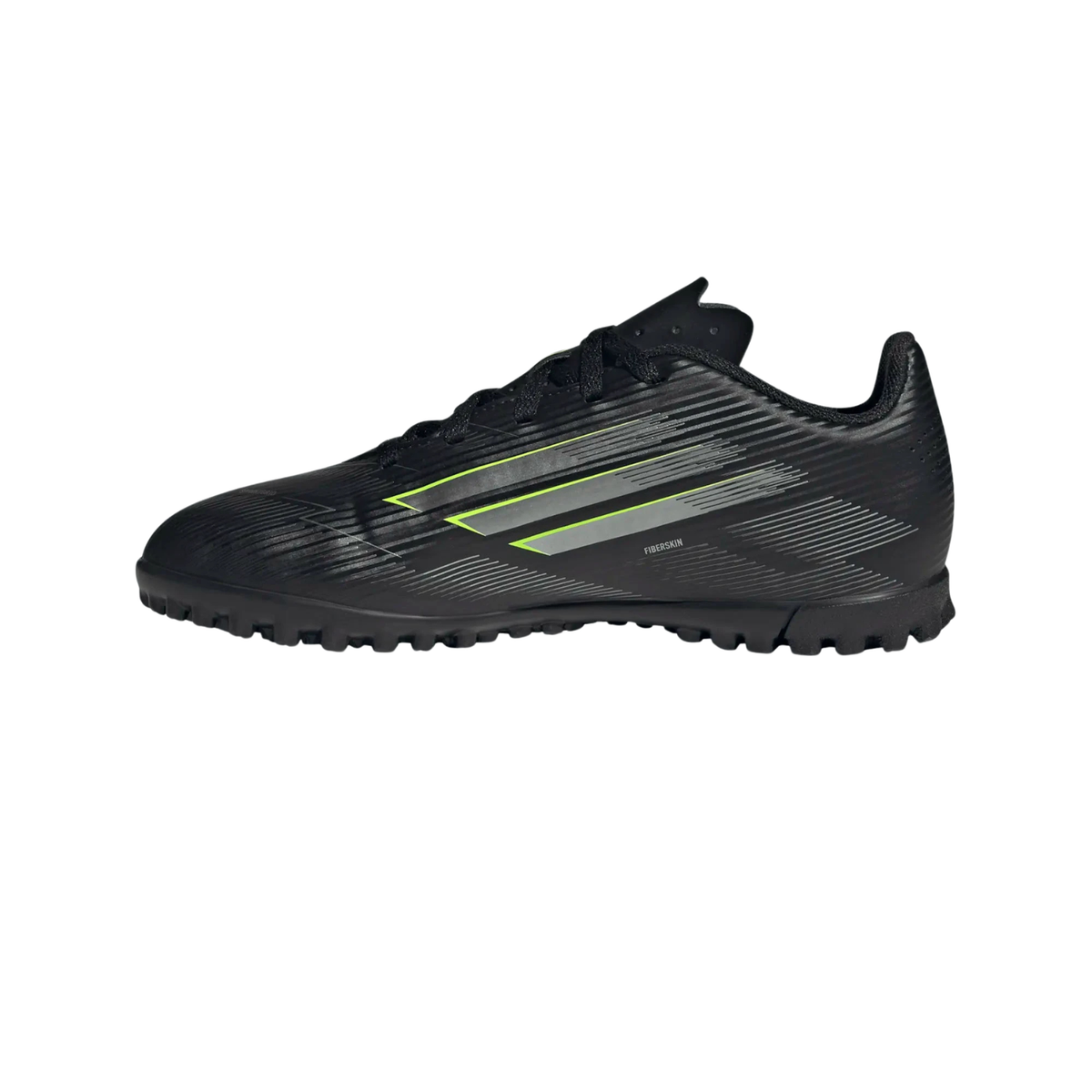 Adidas F50 Club TF Football Shoe Junior - Black/Lemon Core Black Iron Met Lucid Lemon shoes Adidas