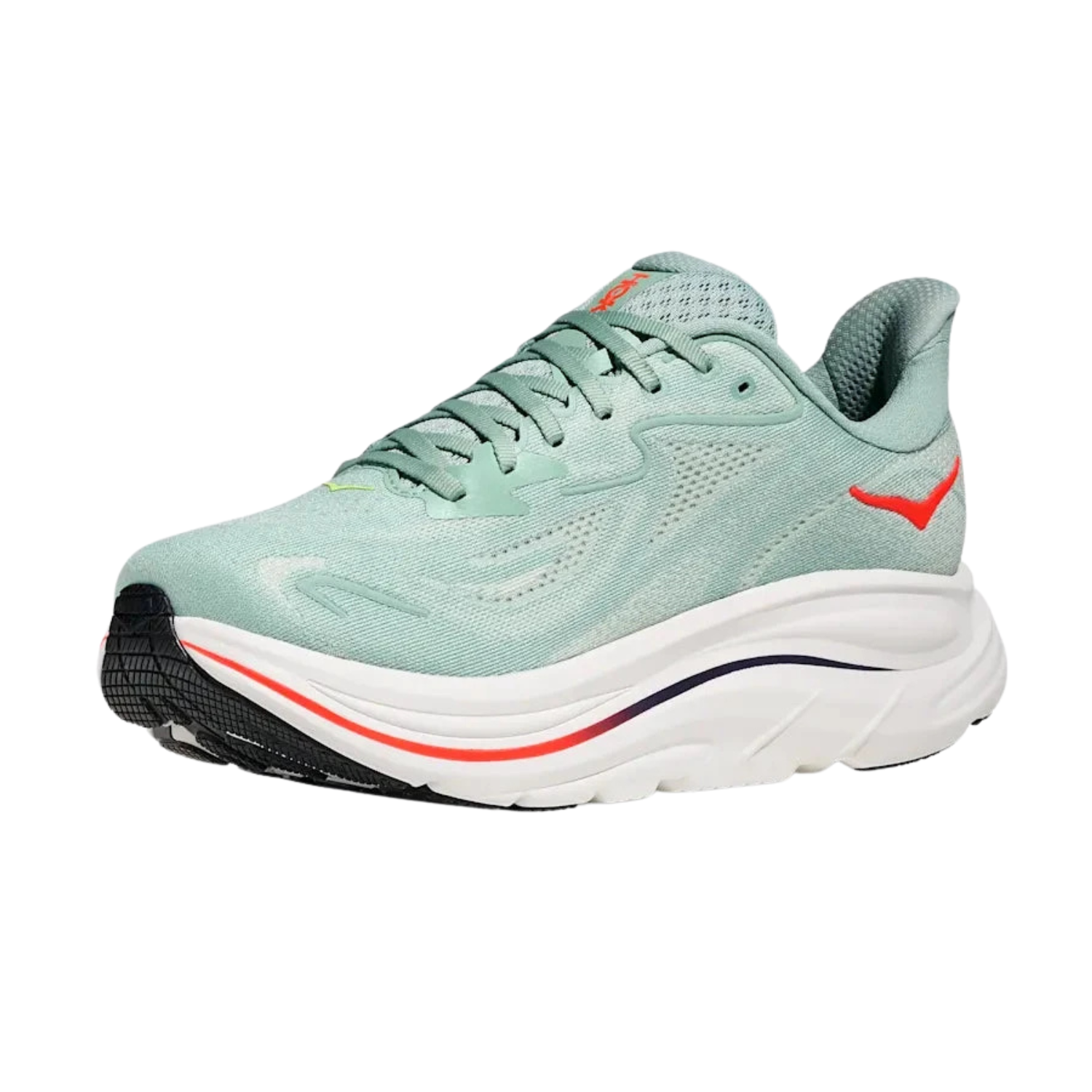Hoka Clifton 10 Running Shoe Men - Sage/Neon Flame Running Shoes Hoka