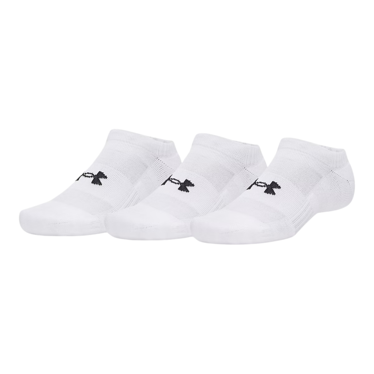 Under Armour Performance Cotton 3Pk No Show Socks Unisex - White/Steel White Clothing Under Armour