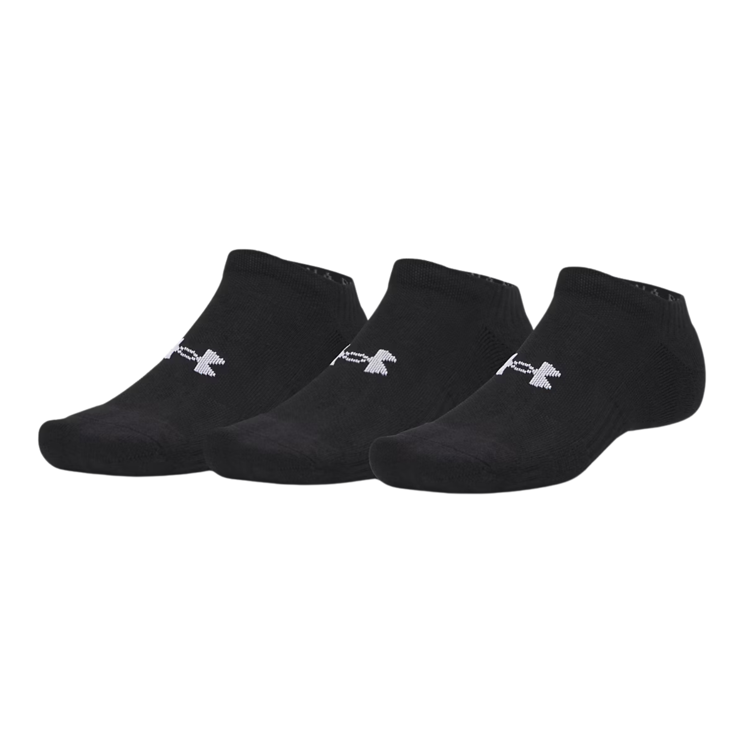 Under Armour Performance Cotton 3Pk No Show Socks Unisex - Black Black Clothing Under Armour