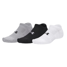 Under Armour Performance Cotton 3Pk No Show Socks Unisex - White/Steel White Steel Steel Clothing Under Armour