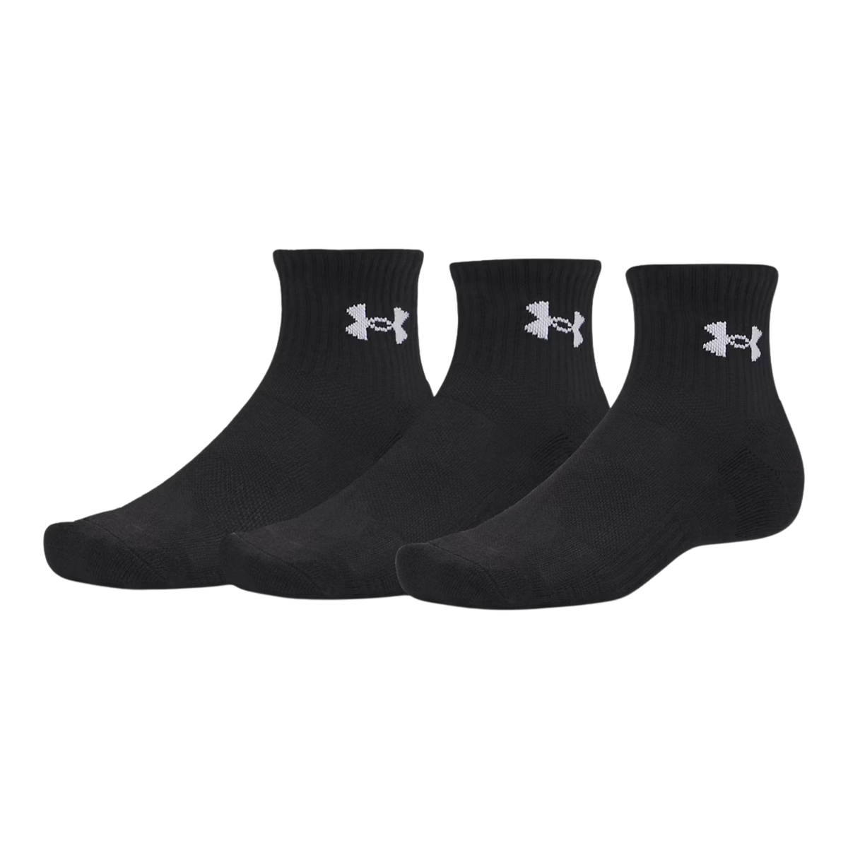 Under Armour Performance Cotton 3Pk Quarter Socks Unisex - Black Black Clothing Under Armour