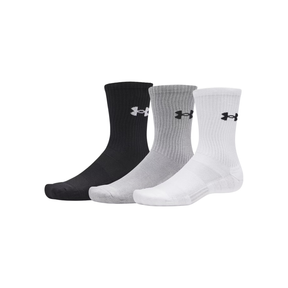 Under Armour Performance Cotton 3Pk Crew Socks Unisex - White/Steel White Steel Steel Clothing Under Armour