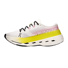 On Running Cloudboom Max Running Shoe Women - White/Yellow Lime Raspberry Running Shoes On Running