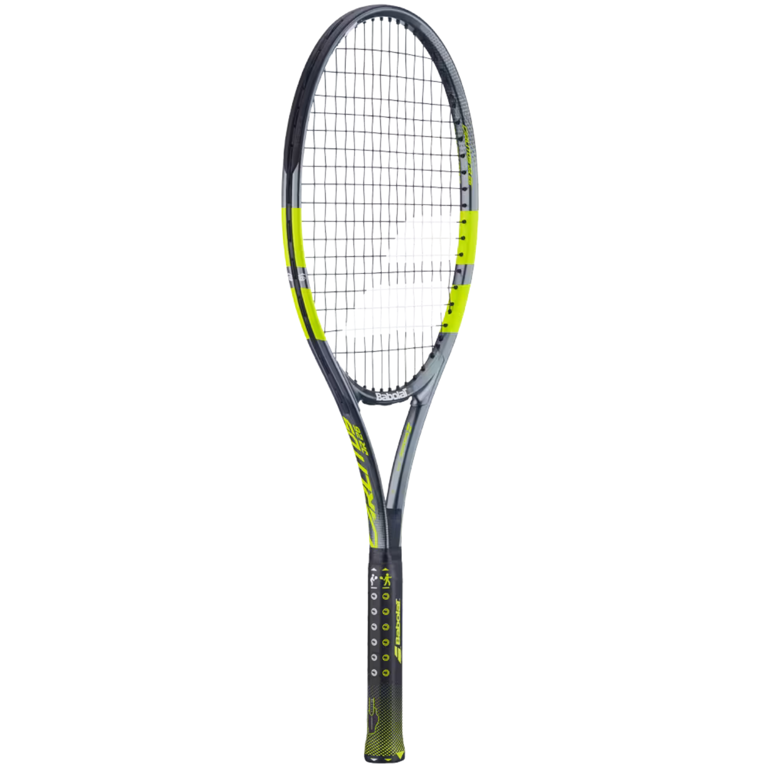 Babolat Carlitos Junior 26 2026 Badminton Racket Strung - Grey/Yellow Tennis Rackets Babolat