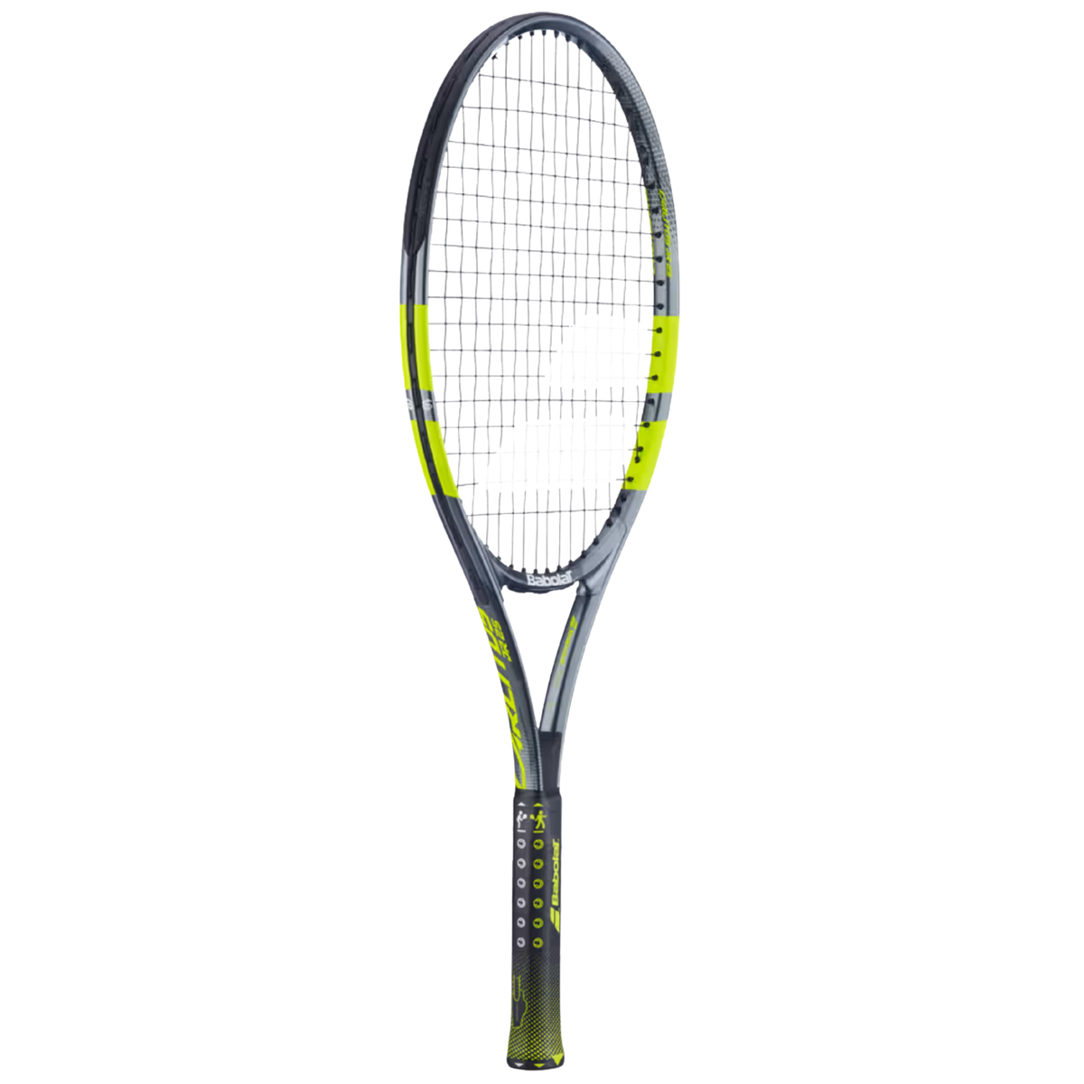 Babolat Carlitos Junior 25 2026 Badminton Racket Strung - Grey/Yellow Tennis Rackets Babolat