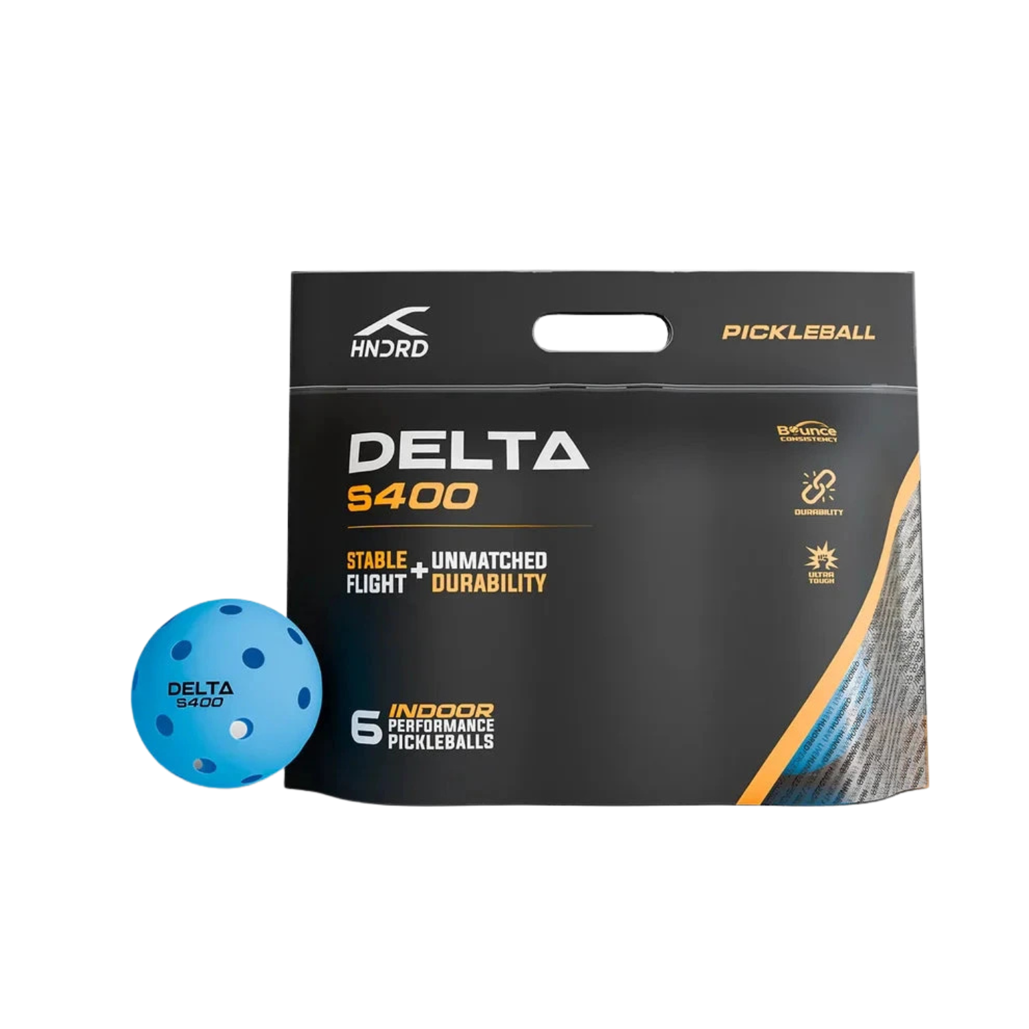 Hundred Delta S400 Indoor Pickleball Balls - Pack of 6 Blue One Size Pickleball Hundred
