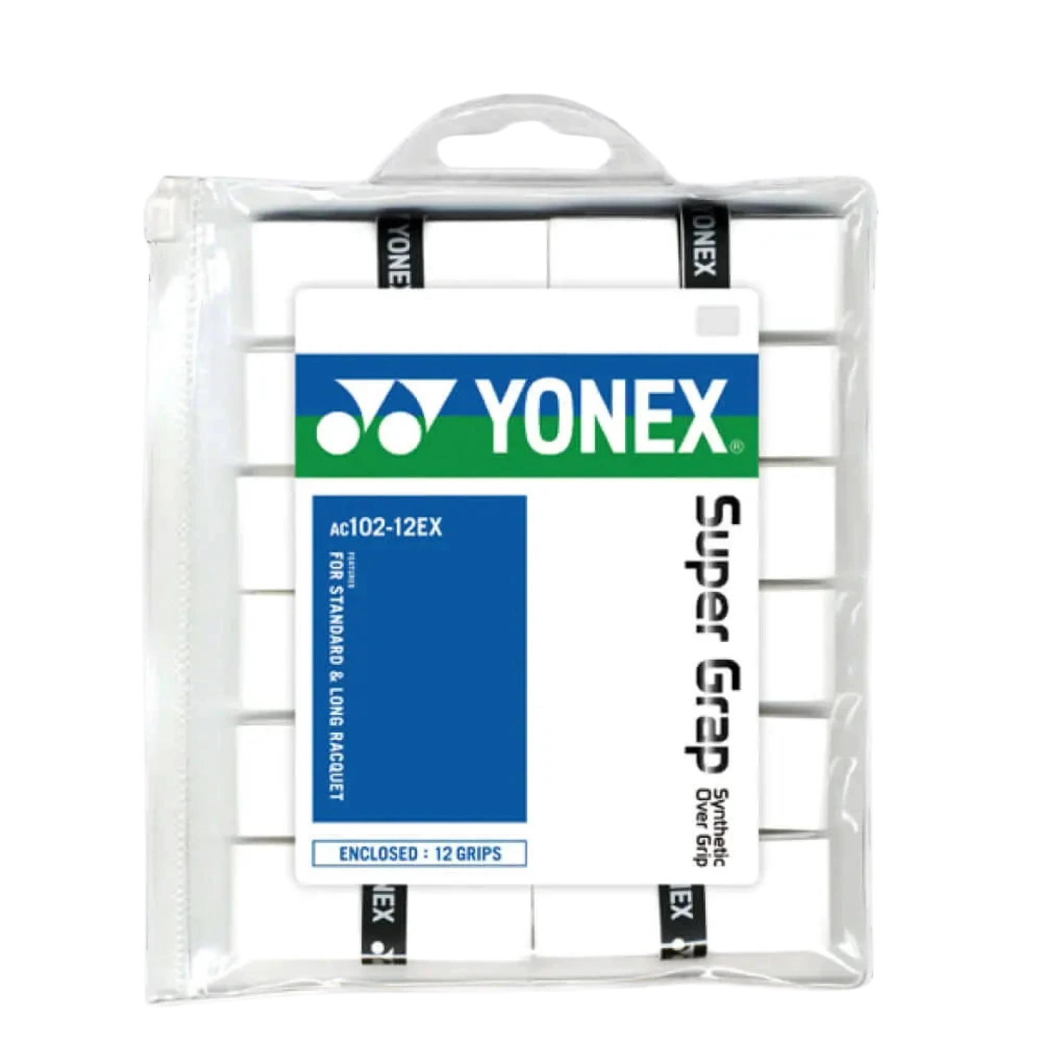 Yonex AC102-12EX Wet Super Grap 12 Pcs - White White 12 Pcs Accessories Yonex
