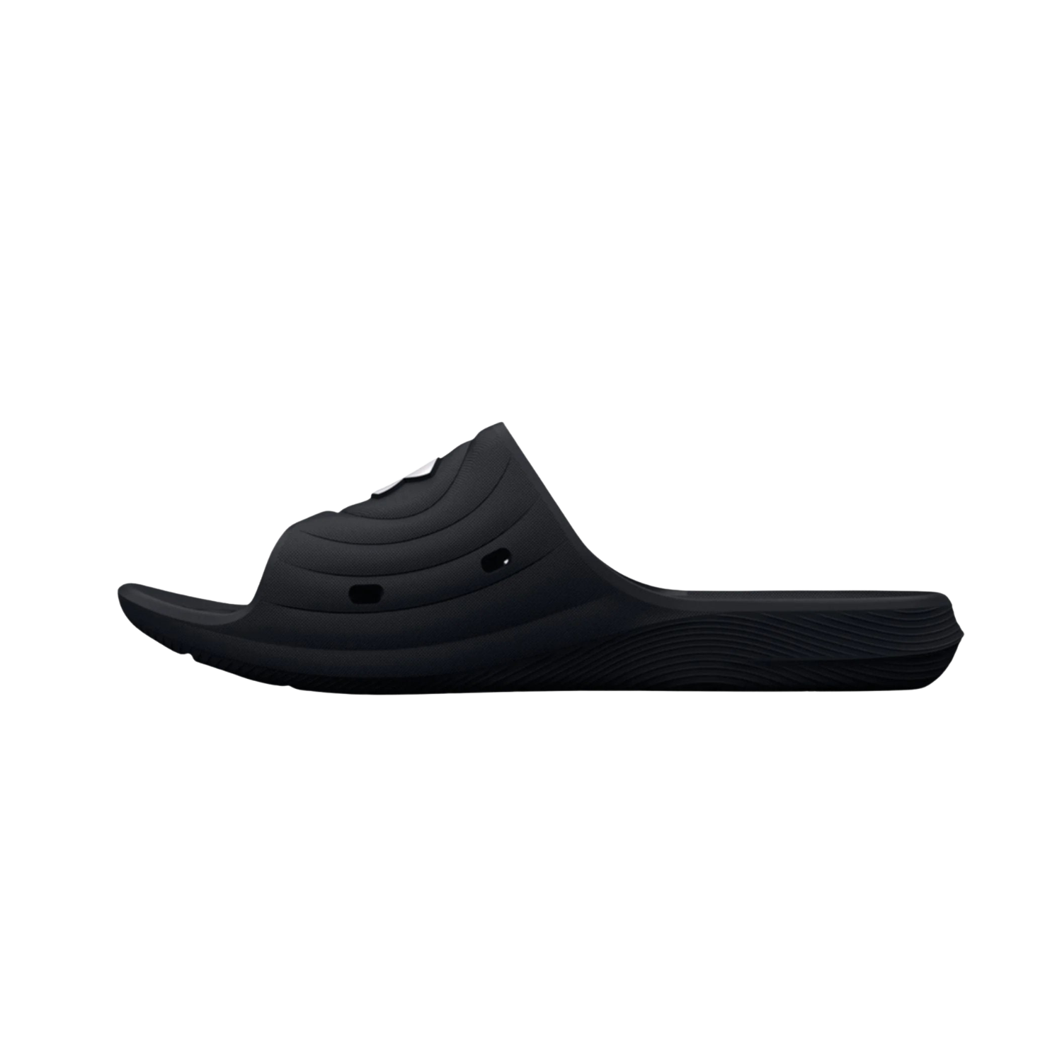UA Womens Locker IV Slides 3027013 Black White Slides Under Armour