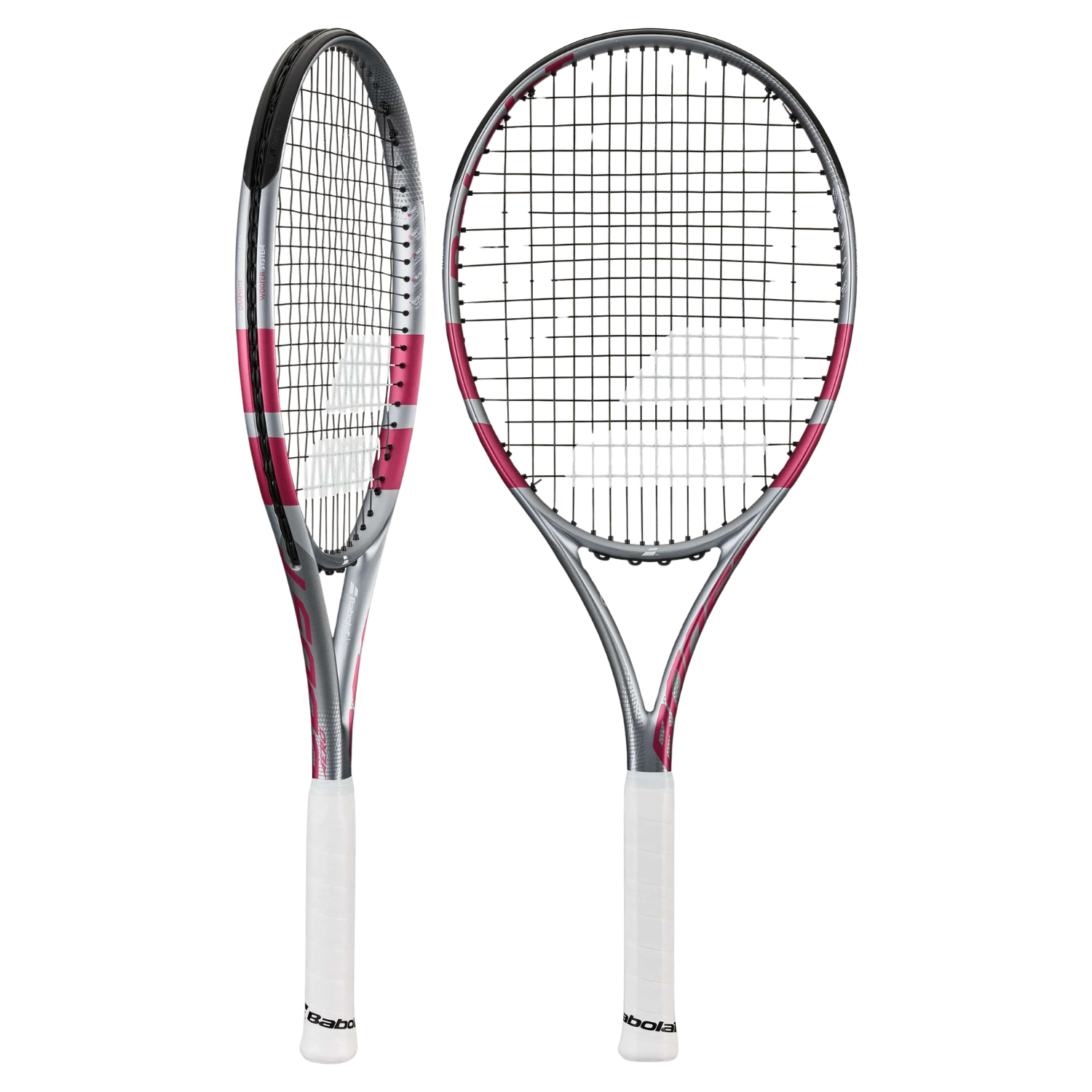 Babolat Boost Aero Pink 2026 Strung Tennis Racket - Grey/Pink Tennis Rackets Babolat